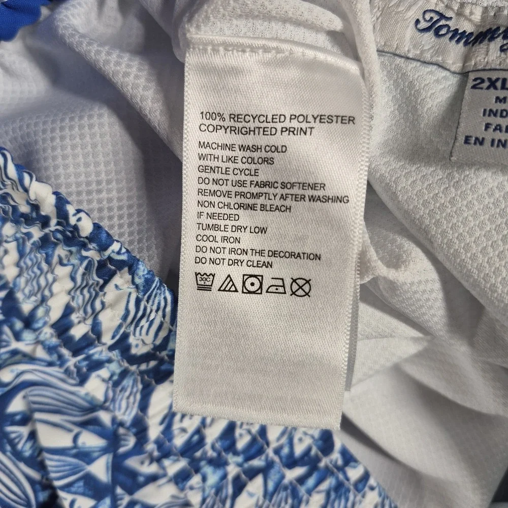 Tommy Bahama Swim Trunks Men's 2XLB Blue Rialto Reel It In Fish Shorts Beach NWT
